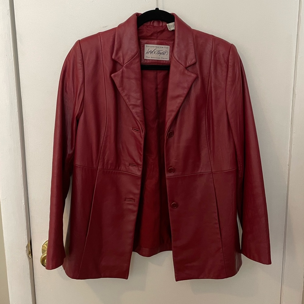 Red Leather Blazer
